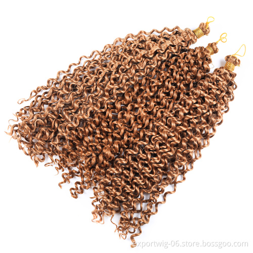 Hot Sales Deep Water Kinky Wave Weave Hair Wholesale 100% Synthetic Crochet Hair Water Wave Braids Ombre Hair Weave